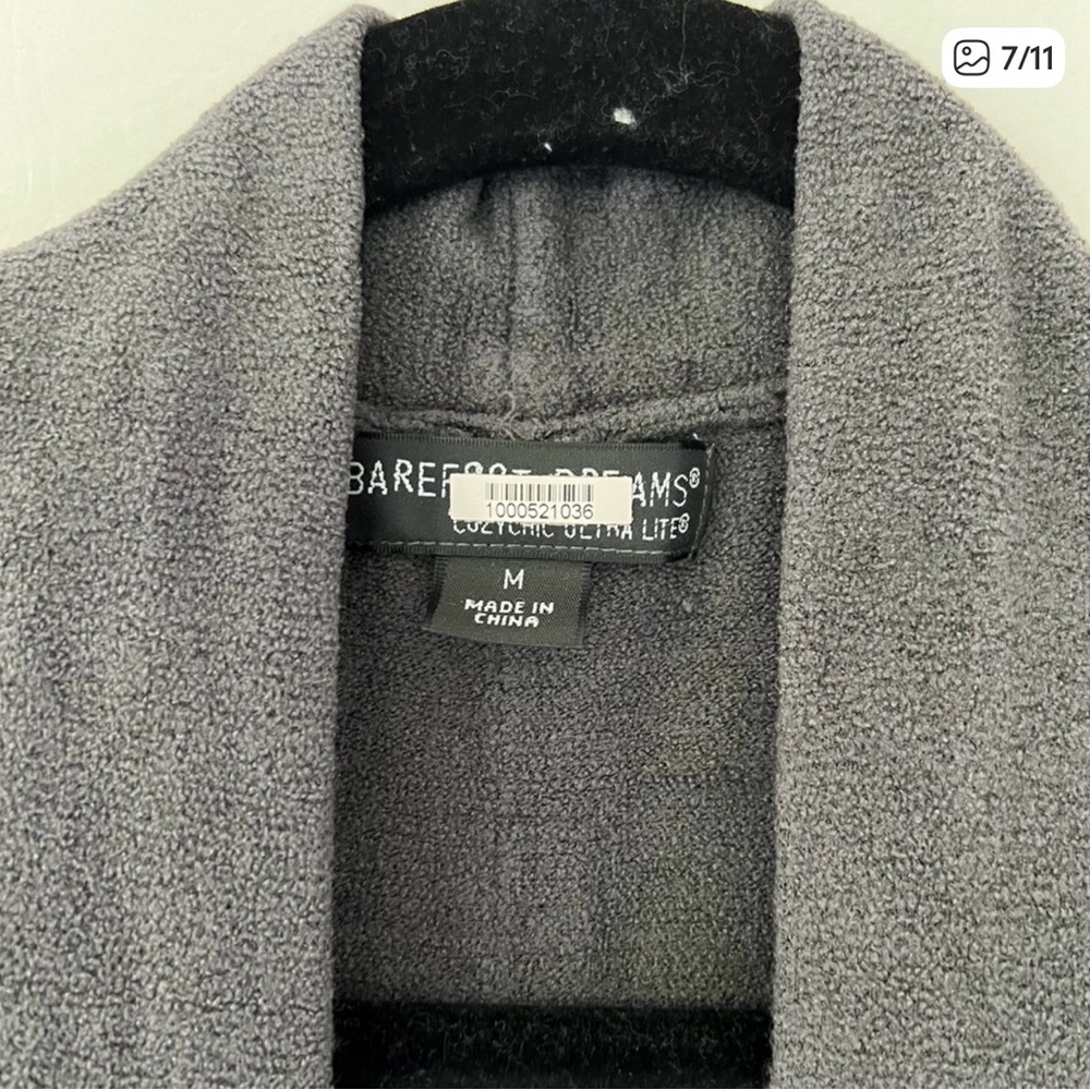 Barefoot Dreams CozyChic Ultra Lite Dark Grey Long Duster Cardigan - Picture 4 of 7